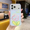 Ventas directas del fabricante: Funda de teléfono de silicona líquida floral de tulipán simple estilo coreano para iPhone 18 Pro Max, producción y venta al por mayor