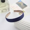 Diadema Coreana de Satén Ancha de 2.5cm Macarrón Color Puro Elegante Banda para el Cabello Pinza para el Cabello de Tela Todo Incluido con Ala Ancha Adorno para el Cabello