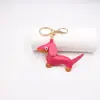 Llavero de Cuero PU de Perro Salchicha Colgante para Bolso Coche Mochila Escolar Colgante Decorativo para Mujer Accesorios de Cachorro de Boutique