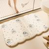 Alfombrilla de Baño de Dibujos Animados para el Hogar Absorbente Resistente al Desgaste Felpudo para Puerta de Inodoro Alfombrilla Antideslizante Fácil de Cuidar Alfombrilla de Piso de Imitación Cachemir