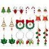 Brincos de Natal Laço Sino Liga Árvore de Natal Papai Noel Conjunto Combinado Brincos de Natal