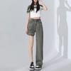 Amazon Aliexpress Jeans de Pierna Recta Sueltos de Verano Finos con Cremallera de Tencel Lyocell con Caída de Seda Helada para Mujer