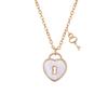 Collar de Lujo Ligero Ins de Singapur Cadena para Clavícula para Mujer Nácar Amor Llave Candado Cabeza Moda Nicho Sentido del Diseño Joyería