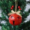Campana navideña de copo de nieve de 8 cm, de hierro, con forma de fruta roja, colgante decorativo con borde cruzado, decoración para muebles navideños, campana grande de metal.
