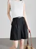 Pantalones Cortos de Traje Rectos Simples Versátiles de Calidad Boutique para Mujer, Pantalones Casuales de Cinco Puntos Holgados y Adelgazantes, Verano 2026