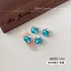 Arte de uñas con diamantes K9 sin base, azul transparente brillante de moda, lujo, arte de uñas con acabado de diamante grande, bola de diamante para uñas