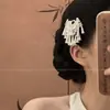 Novo prendedor de cabelo de franja de prata estilo chinês, prendedor lateral de cheongsam retrô estilo chinês, prendedor bico de pato Hanfu, acessório de cabelo, prendedor de cabelo