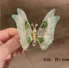 Grampo de Cabelo Borboleta com Strass, Presilha Móvel, Lindo Acessório de Cabelo Infantil de Luxo, Decoração de Pérolas