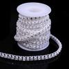 Hojas Pequeñas Simétricas Incrustadas de Diamantes Cuentas de Doble Línea Cuentas Conectadas de Doble Fila Cadena para Vestido de Novia Cadena Incrustada de Diamantes ABS Accesorios para Joyería DIY