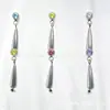 Pendientes Cilindricos de Zirconia en Aleación de Titanio ASTMF-136 Titanio G23 Nuevo Colgante de Zirconia Grande Multicolor Pendientes de Gota de Agua