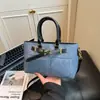 Bolsa Feminina Jeans Patchwork 2026 Novo Estilo Simples Casual Estilo Coreano Grande Capacidade Bolsa de Ombro Única Bolsa Transversal Pequena Quadrada