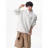 Outono e Inverno Tendência Tops Versáteis de Caimento Solto Unissex Moda Americana Versátil Casual Tendência Nacional Moletom de Manga Longa