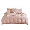 Juego de ropa de cama de cuatro piezas, clase A, de alto número de hilos, 100% algodón, engrosado, jacquard en relieve, cepillado, 100% algodón, lujo ligero, adecuado para todas las estaciones, ropa de cama cálida