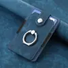 Fornecimento Direto da Fábrica adesivo traseiro para celular porta-cartões cor sólida suporte de anel simples suporte magnético para carro porta-cartões de couro portátil