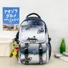 Mochila com Design Graffiti Degradê Americana para Alunos do Ensino Fundamental II e Médio Streetwear Tendência Estilo Cool para Passeios Escolares Armazenamento Mochila Escolar