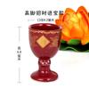 Fornecido Diretamente do Fabricante, Copos de Oferta de Água Vermelha Cerâmica Budista Yuantong Atacado, Oferendas para Templos Budistas, Copos de Água Dourados e de Jade com Pé Alto, Copos de Água Benta