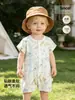 Mameluco de Bebé Verano Estilo Delgado para Recién Nacidos de Modal con Mangas Cortas Ropa de Verano para Niños Pequeños Ropa de Bebé