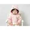 Chaqueta de Primavera y Otoño para Bebé Niña con Orejas de Conejo, Bloques de Color y Bordado de Conejo, Ropa Exterior Casual para Niños Pequeños
