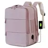 Mochila de Negócios Expansível de 15,6 polegadas com Interface USB, Separação de Seco e Molhado, Mochila Casual Multifuncional para Viagem