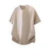 Camiseta Estilo Minimalista para Hombre con Logo Bordado, Cuello Redondo, Mangas Cortas, Estilo Versátil Casual de Verano