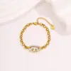 Pulseira de nicho de luxo leve europeia e americana transfronteiriça para mulheres, não desbota, estilo Pandora vintage, alto valor estético, pulseira cubana com detalhes em diamante