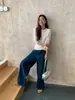 4546 # Venta de Liquidación Sixi Four Joy Familia Proporción Perfecta Jeans Rectos de Pierna con Forma de Arco para Mujer Pantalones Casuales Versátiles Pantalones Largos