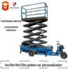 Plataforma elevatória de três rodas móvel elétrica plataforma elevatória totalmente autotravante carro tesoura elevatória