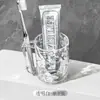 Copo Transparente de Alta Aparência para Escova de Dentes, Copo de Enxaguante Bucal Padrão Geleira de Luxo Leve para Uso Doméstico, Copo Transparente com Padrão de Ondas d'Água para Escovação e Higiene Bucal de Casal