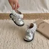Botas de Couro Retro XSH|Infantil 26 Outono/Inverno Borracha Natural Solado Grosso Proteção Contra Frio Zíper Lateral Resistente a Manchas Impermeável