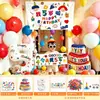 Montagem de Decoração de Cena Feliz para o 2º Aniversário de Menina, Decoração de Tecido para Pendurar Fio de Balão para Festa de 1º Aniversário de Menino