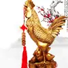 Ornamentos de Galo Fuzi de Latão Frango de Latão Galo de Latão Yuanbaoji Artesanato para Casa e Escritório Ornamentos