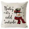 Cojín festivo navideño transfronterizo de Amazon con diseños de renos y muñeco de nieve, cojín colorido para respaldo de sofá