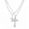Colar Cruz de Zircônia, Corrente Clavícula de Luxo Leve Nicho, Estilo Minimalista, Conjunto de Duas Peças de Colares Versáteis de Moda Personalizados, Atacado