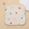 Toalla facial de colgar para niños crepé toalla babero para bebé toalla de lavado para baño de bebé toalla cuadrada de gasa de cuatro capas