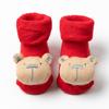 Calcetines de Otoño e Invierno para Bebé, Calcetines Antideslizantes para Recién Nacidos con Puntos, Calcetines Rojos de Piso para Bebé de un Mes, Engrosados y Cálidos