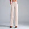 Pantalones de lana mezclada de pierna ancha para mujer, nuevo estilo otoño/invierno, modernos y de corte holgado, diseño de pierna recta, cintura alta, adecuados para mujeres de mediana edad
