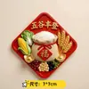 Imán de refrigerador acrílico plano estilo pastoral chino, imán de refrigerador de resina de relieve tridimensional, pegatina magnética, evocando la calidez de la vida cotidiana