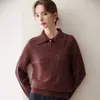 Suéter de Punto Acanalado de Cachemira Grueso Estilo Perezoso de Cuello Alto para Mujer Capa Interior Cálido Suéter de Lana para Mujer Otoño e Invierno