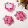 Nuevo simple doble color borde quemado camelia DIY tocado accesorios para el cabello ropa corsage accesorios material de flor de gasa venta al por mayor