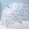 Paraguas Largo Transparente Esmerilado Reforzado Engrosado Minimalista Creativo de Mango Recto con Puntos de Polka Tendencia Estilo Callejero del Fabricante