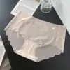 "Frescor que você pode ver"Amor à primeira usadaLingerie feminina sem costura de seda gelada, fina para o verão, de cintura média, não sobe