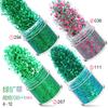 Kit de lantejoulas para unhas de Natal verde quente transfronteiriço 24 cores glitter gradiente lantejoulas laser
