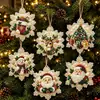 Brinquedo de Encaixar Árvore de Natal Enfeite Decoração Acrílico Madeira Pintura Diamante Artesanal DIY Etiqueta Pendurável Enfeite