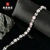 Pulseira de Calcedônia Branca Gelo Natural Prata 925 Banhada a Cobre Pulseira Verde Imperial Pulseira de Ágata Rosa Jade Presente