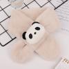 Bufanda de Felpa K-Style para Niños Panda Animación de Dibujos Animados Bufanda Cálida Otoño e Invierno Protector de Cuello Imitación Piel de Conejo Rex Lindo Color Puro