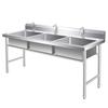 Fregadero A5L304 Acero Inoxidable Grueso Fregadero Simple Doble Triple Plataforma Fregadero Doméstico Comercial Lavar Platos Lavar Verduras Lavar Manos