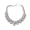 Collar Gargantilla Vintage Resistente con Perlas y Pedrería para Mujer, Cadena para Clavícula Estilo de Corte, Cadena para el Cuello Elegante de Lujo Ligero Tendencia