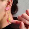 Pendientes de Borla de Cristal Corazón Brillante Aguja de Plata Pendientes Coreanos Frescos Elegantes Moda de Celebridad de Internet Pendientes Dulces