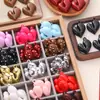 Nova Cor Mista 3D Grande Laço de Laca Alto Brilho Pingente de Coração Acrílico Colar Acessórios DIY