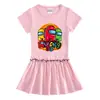 2023 Novo Desgaste de Verão Estilo Coreano Desgaste Infantil Vestido de Manga Curta Algodão Saia Fina Estilo Ocidental Plissado do Bebê